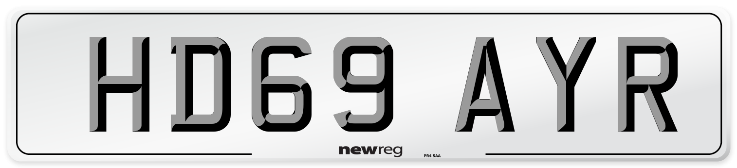 HD69 AYR Number Plate from New Reg